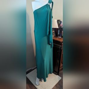 NWT Ever After Green one shoulder dress jeweled size 12